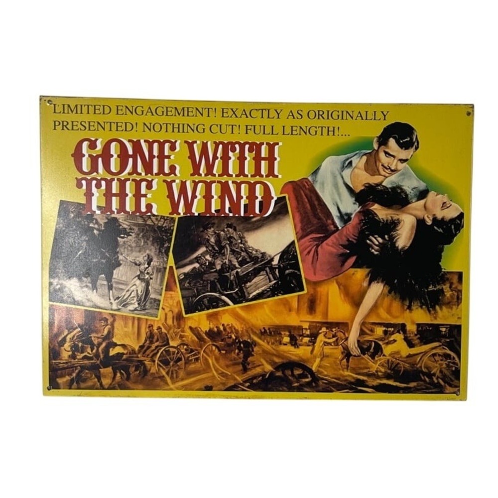 Gone With The Wind Vintage Metal Sign Retro Hollywood Classic‎ Film Decor 12x18"